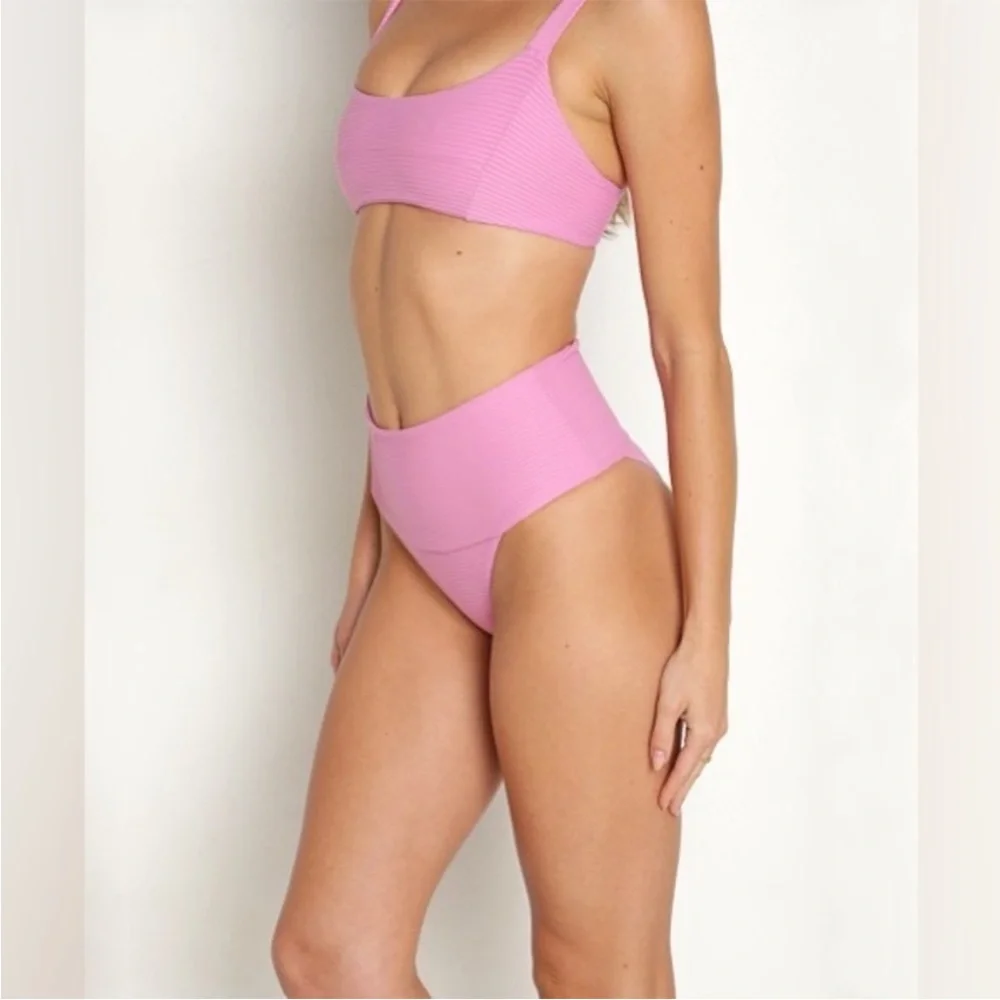 NWT L*SPACE Jess/Desi Ribbed Two-piece Bikini Set | rosebud pink | revolve